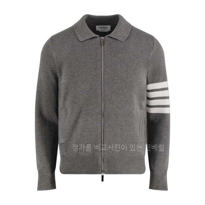 톰*라운 4-바 카라 울 니트 집업 자켓