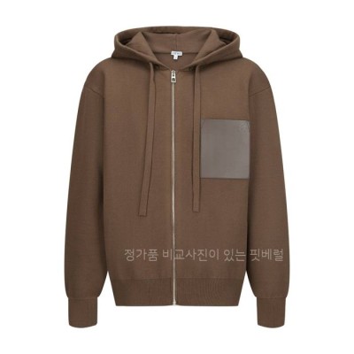 로*베 애너그램 레더 패치 후드집업 자켓