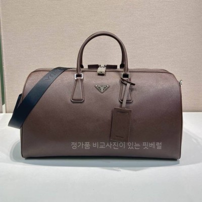 프*다 2VC018 리나일론 사피아노 가죽 더플 보스턴백