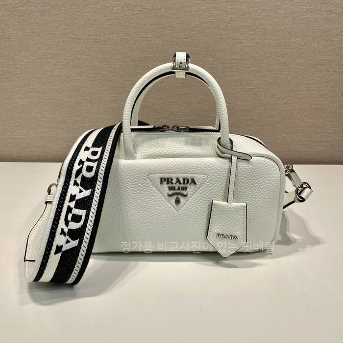 프*다 1BB102 로고 레더 탑핸들백
