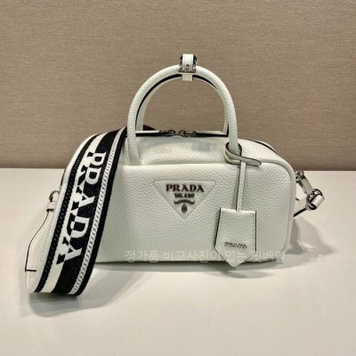 프*다 1BB102 로고 레더 탑핸들백