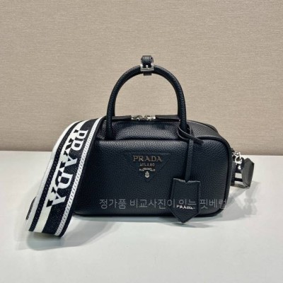 프*다 1BB102 로고 레더 탑핸들백