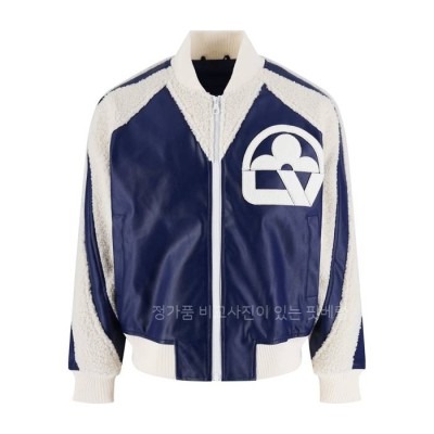 루*비통 비통 플라워 믹스 레더 테디 바시티 블루종 자켓