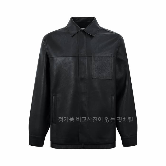 로*베 아나그램 레더 지퍼 자켓