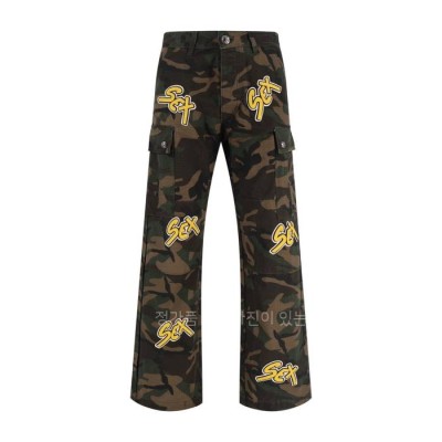 크*하츠 카모 플라주 패치 워크 팬츠