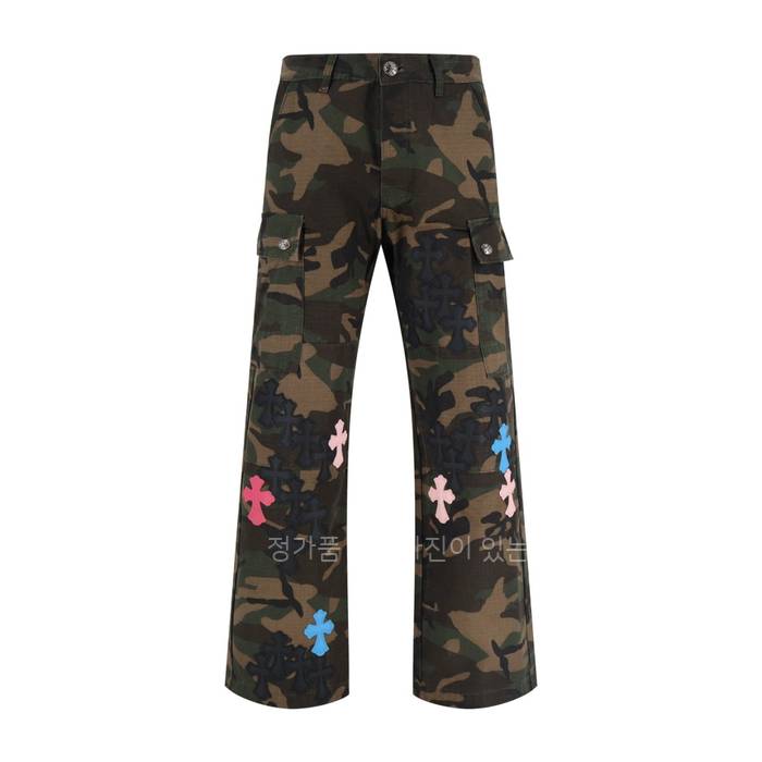 크*하츠 카모 플라주 크로스 패치 워크 팬츠