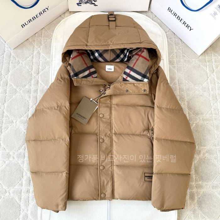 버*비 솔리드 체크 다운 패딩