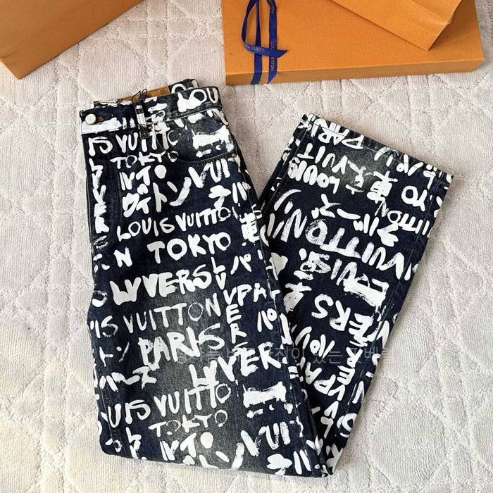 루*비통 데님 스케이트 팬츠