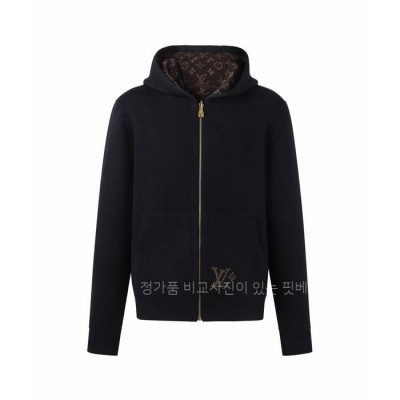 루*비통 모노그램 리버서블 더블 페이스 후디드 블루종 자켓