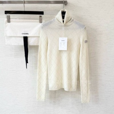 샤* 핫픽스 체크 하이넥 니트