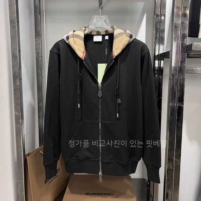 [국내배송] 버*리 008 체크 코튼 블렌드 후드집업