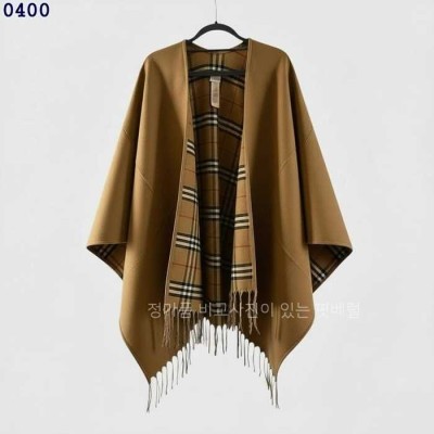 [국내배송] 버*리 체크 울 리버시블 캐시미어 케이프