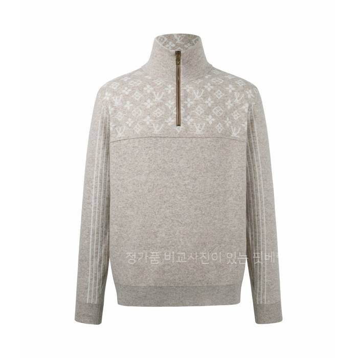 루*비통 리브드 울 하프 지퍼 풀오버 니트