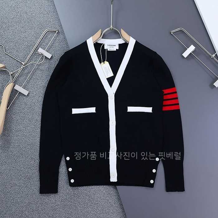 [국내배송] 톰*라운 클래식 밀라노 사선 4바 V넥 가디건