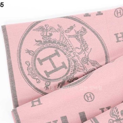 [국내배송] 에*메스 H로고 아트워크 울 자카드 태슬 숄 머플러