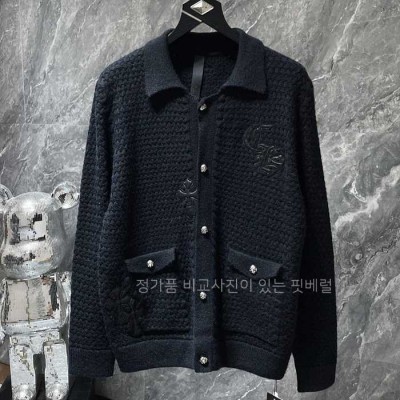 [국내배송] 크*하츠 크로스 레더패치 와플 울가디건