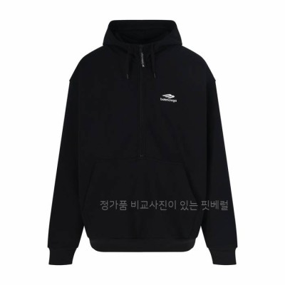 발*시아가 3B 스포츠 아이콘 하프 지퍼 후드티셔츠