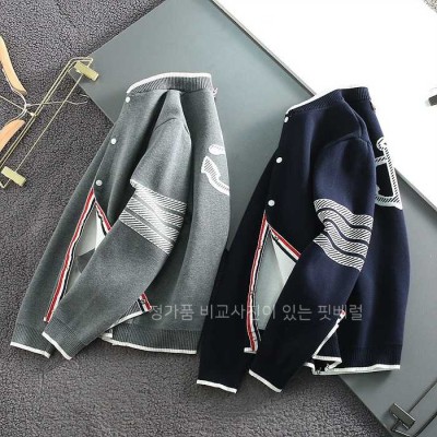 [국내배송]  톰*라운 4바 앵커자가드 자수로고 양모 버턴쟈켓 (2color)