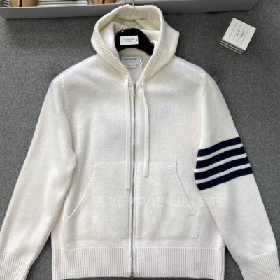 톰*라운 4-바 도그 인따르시아 울 후드 집업 자켓