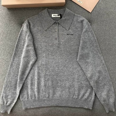 미*미우 캐시미어 폴로 니트