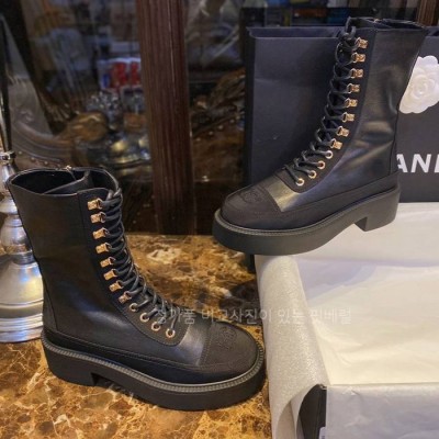 샤* 레이스업 앵클 부츠