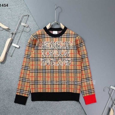 [국내배송] 버*리 빈티지 체크 로고 라운드 니트