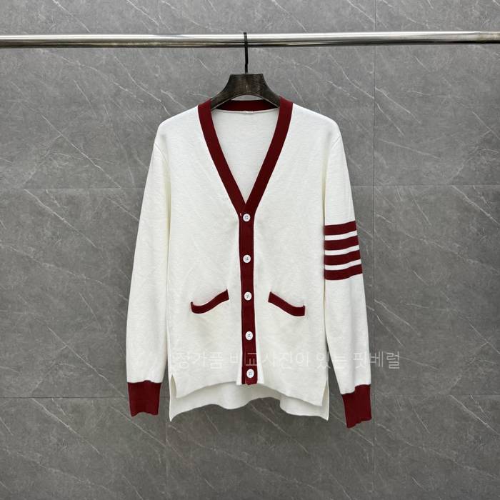 톰*라운 4-바 배색 가디건