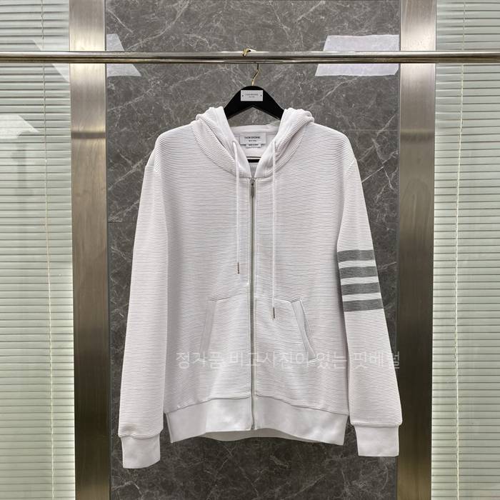 톰*라운 4-바 스트라이프 와플 후드집업 자켓