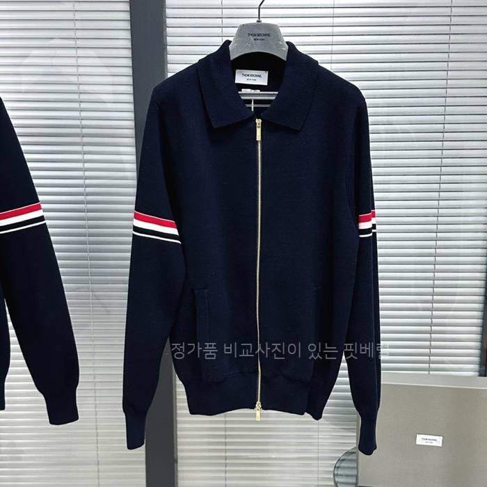 톰*라운 코튼 밀라노 스티치 RWB 암밴드 폴로 봄버 자켓