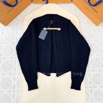 루*비통 스트랩 프런트 케이블 니트 가디건