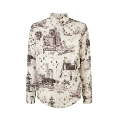 루*비통 LV 실크 프린트 셔츠