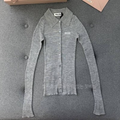 미*미우 캐시미어 카라 가디건