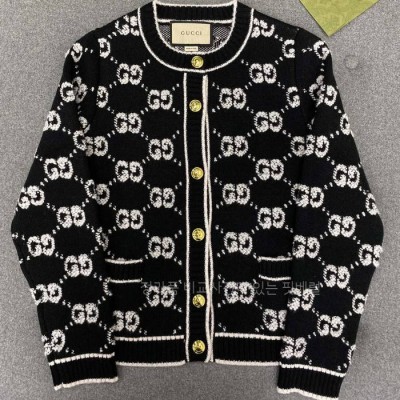 구* GG 울 부클 자카드 가디건 여성용