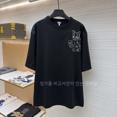 [국내배송] 로*베 F02 아나그램 캣 자수 티셔츠