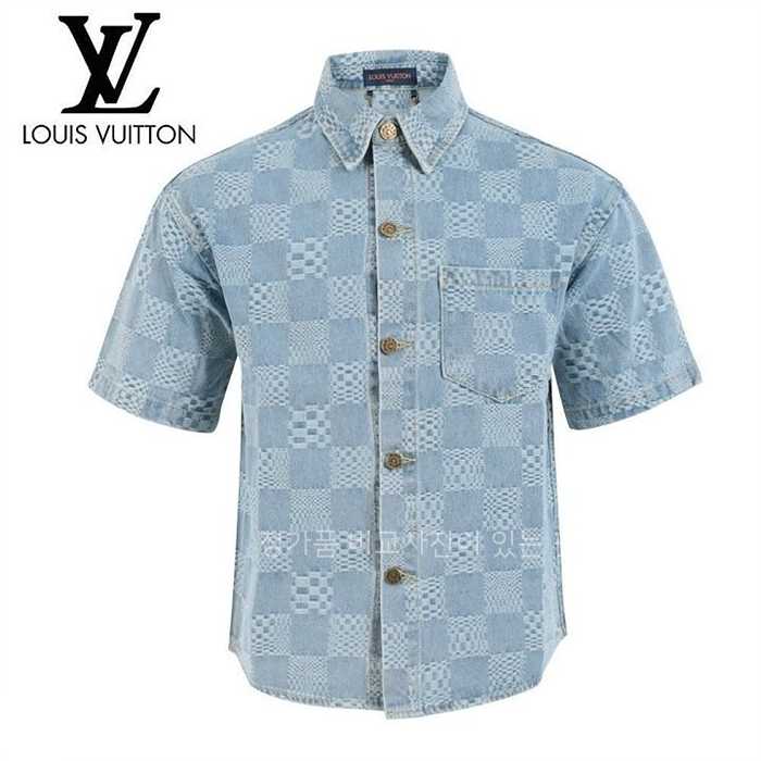 [국내배송] 루*비통 다미 로고 데님 반팔 NB