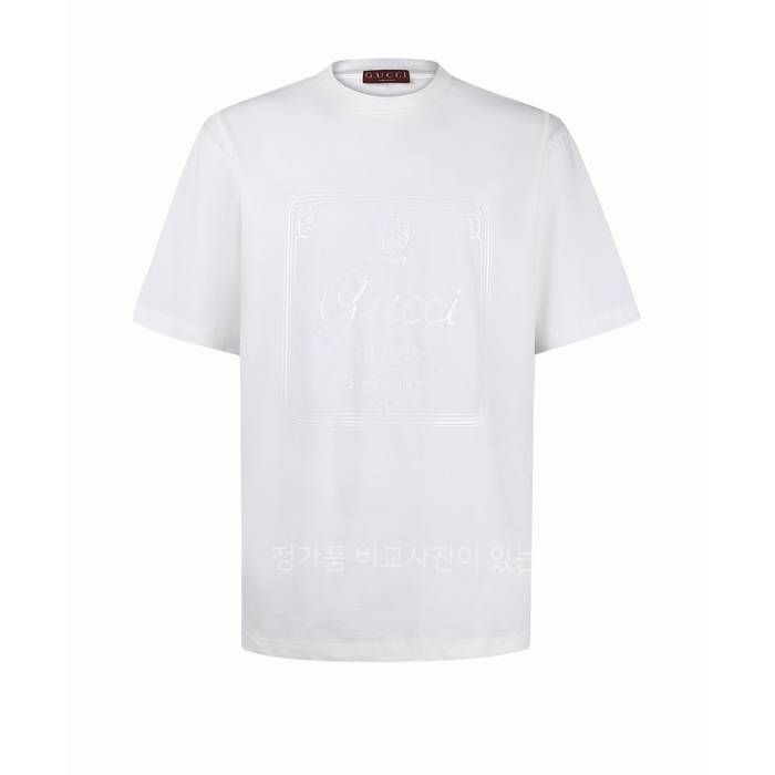 구* 프린트 디테일 코튼 저지 반팔티셔츠