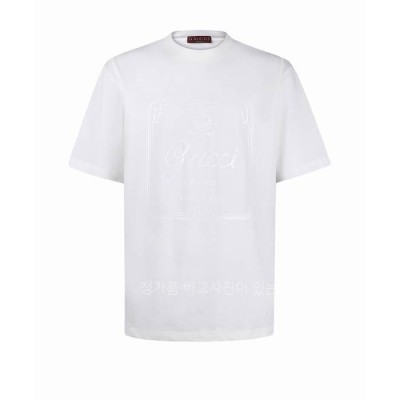 구* 프린트 디테일 코튼 저지 반팔티셔츠