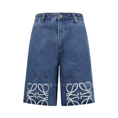 로*베 애너그램 자수 데님 쇼츠 반바지