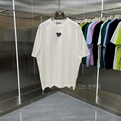 [국내배송] 프*다 빈티지 삼각플레이트 로고 반팔