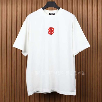 [국내배송] 발*시아가 시큐리티 테이프 로고 오버사이즈 티셔츠