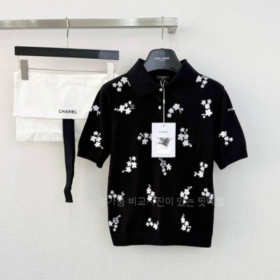 샤* 26SS CC 플라워 폴로 니트 반팔