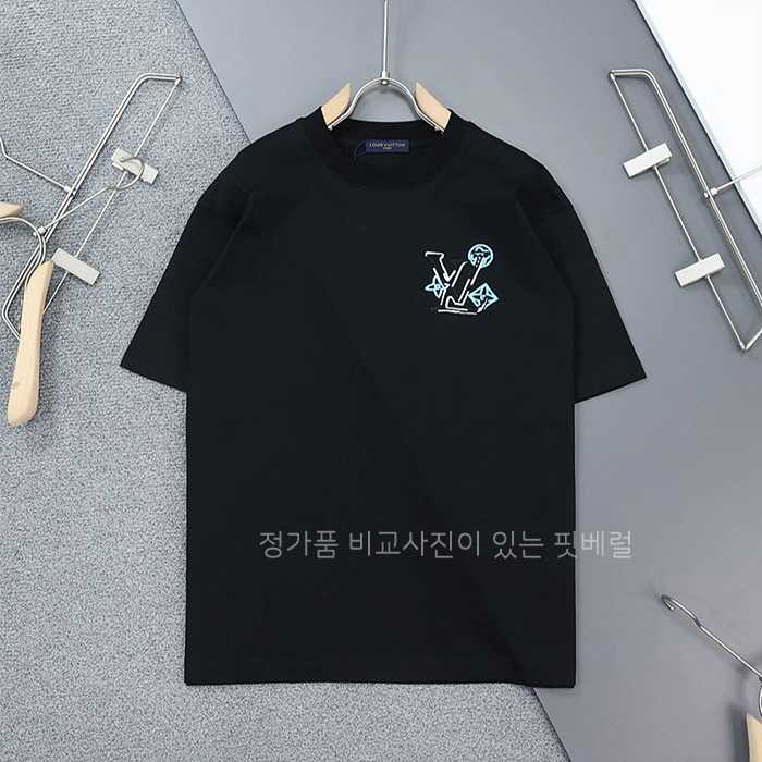 [국내배송] 루*비통 플라워 모노그램 그라디언트 라운드 반팔 티셔츠