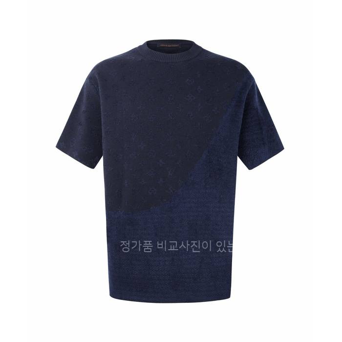 루*비통 자카드 쇼츠 슬리브드 크루넥 니트 반팔