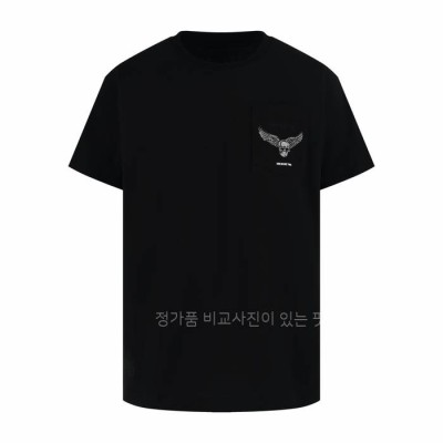 크*하츠 포티 x 영블러드 x 에어로스미스 크로스 반팔티셔츠