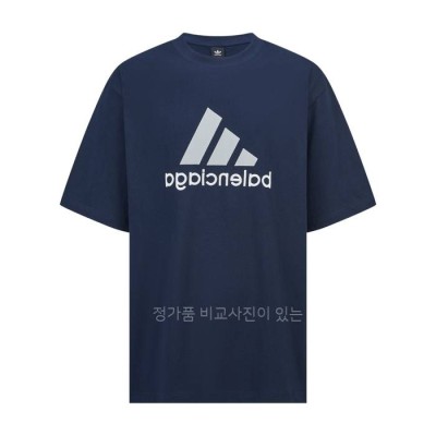 발*시아가x아*다스 콜라보 로고 자수 반팔티셔츠