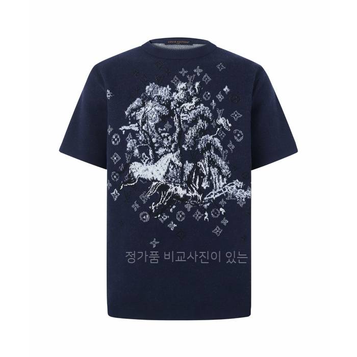루*비통 쇼트 슬리브드 자카드 크루넥 니트 반팔