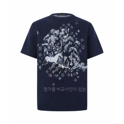 루*비통 쇼트 슬리브드 자카드 크루넥 니트 반팔