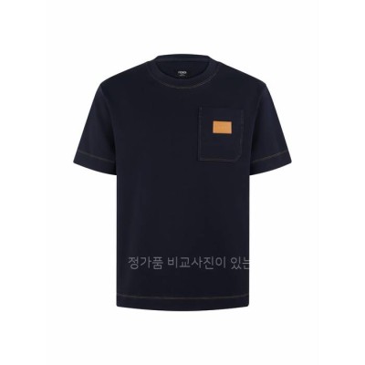 펜* 레더 패치 반팔티셔츠