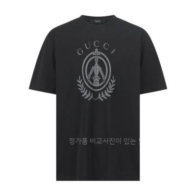 구* 프린트 코튼 저지 반팔티셔츠